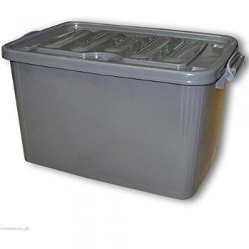 Caja de almacenamiento, casilla de plástico con tapa y ruedas 110 L Gris
