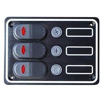 Panel de 3 Interruptores Eléctricos con 2 ON-OFF y 1 Momentáneo