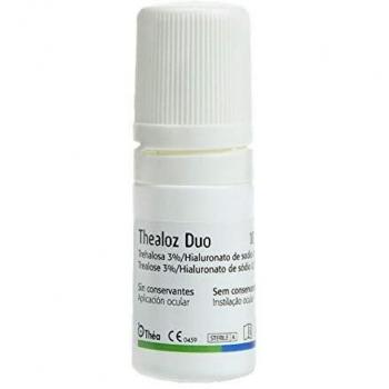 Thealoz Duo Dry Eye Relief 10ml - Ophthalmic solution, preservative-free, contains sodium hyaluronate and trehalose, provides hydration and protection for dry eyes, suitable for contact lens wearers, sterile packaging