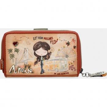 Billetero RFID mediano Peace & Love Camel