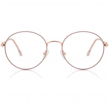 Gafas Anti-Azules Redondas Montura Completa Metálica Rosas para Hombre - SmartBuy Collection