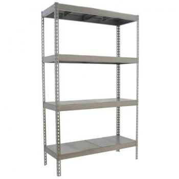 Estantería Industrial ECOFORTE 1507-4 Metal Galva/Galva, Dimensiones: 2000x1500x750 mm, Capacidad de Carga: 400 kg de Punto Flexión, 4 Estantes