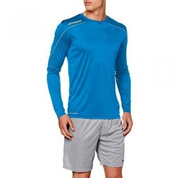 uhlsport Stream 22 Trikot Langarm Sudadera De Entrenamiento, Hombre, Cyan/Blanco, S