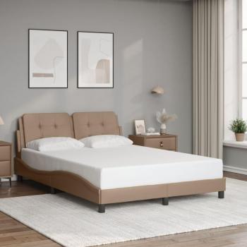 Cabecero de cama de 120x200 cm en cuero sintético color capuchino