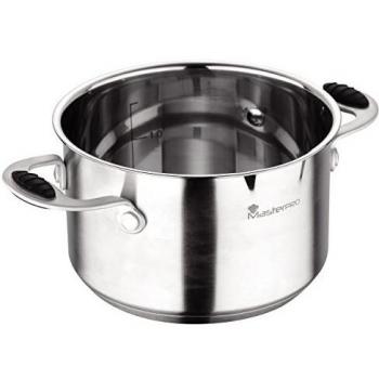 MasterPro Olla 16x10 cm con Tapa Acero Inoxidable Apta para inducción Gravity, Plateado, 16 cm