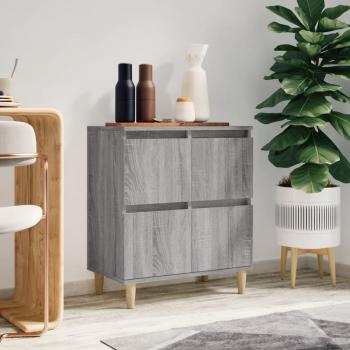 Aparador de madera contrachapada 60x35x70 cm en color gris Sonoma, mueble de almacenaje para salón, buffet, armario auxiliar y armario de almacenamiento