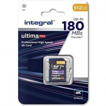 Tarjeta de Memoria Integral SDXC 512GB Clase 10 UHS-I V30 A2 R180/W150 MB/s