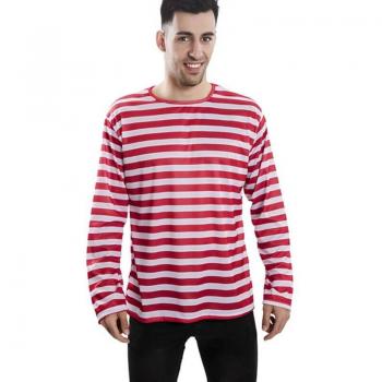 Eurocarnavales Camiseta Rayas Rojas y Blancas Adultos