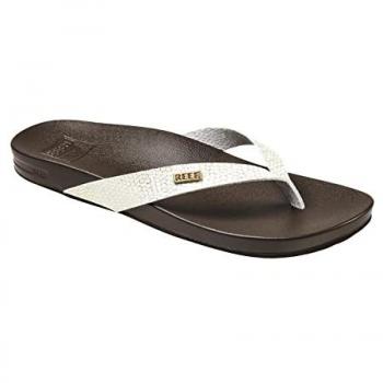 Chanclas Reef Cushion Court blanco oro mujer - 38.5, sandalias de corte de cojín para mujer en color marrón sassy, talla 38.5 EU