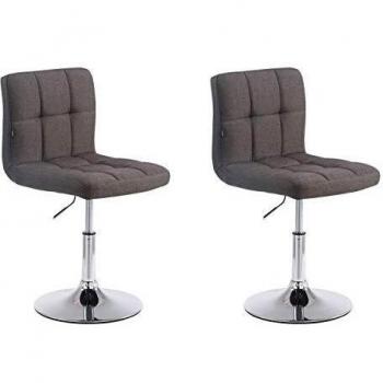 Set de 2 Taburetes Lounger Palma V2 en Tela Gris Oscuro