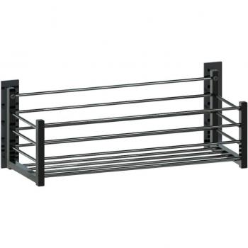 Beltrán - Jabonera Deluxe Rectangular 35 cm Cromo Negro Adhesiva