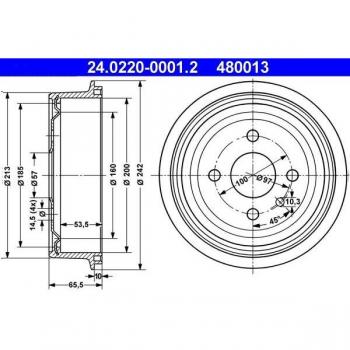 Tambor de freno ATE 24.0220-0001.2