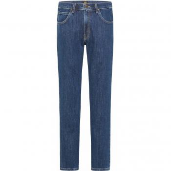 Lee Brooklyn Straight Men's Jeans - Dark Stonewash, 5 Pockets, Stretch Fit