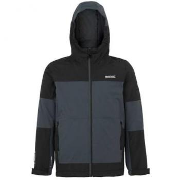Regatta Kids Waterproof Breathable Beamz IV Jacket - Seal Grey/Black, Size 15-16 Years