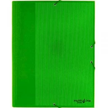 Grafoplás 1225120 Colección Multiline Carpeta de Cartón 3 Solapas, Verde, Folio