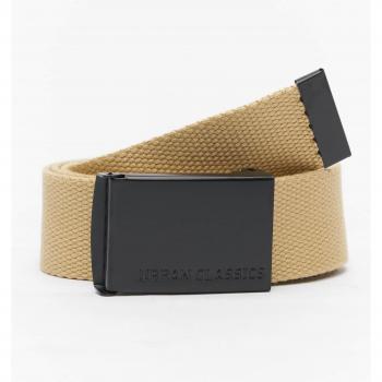Urban Classics Unisex Beige/Black Canvas Belt
