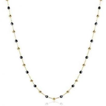 BRAND GIOIELLI Collar dorado con bolas hematitas - Oro