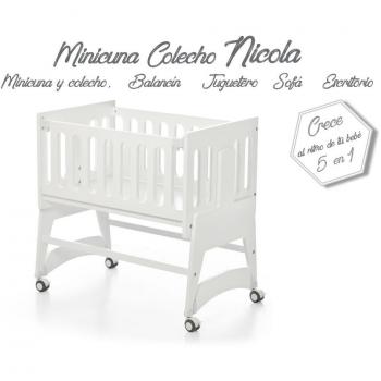 Bolin Bolon Colección 2018 Minicuna colecho Nicola color blanco