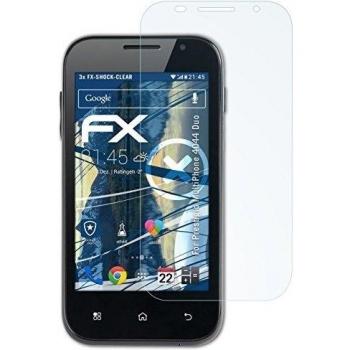 3 x atFoliX Antichoque Película Protectora Prestigio MultiPhone 4044 Duo Protector Película - FX-Shock-Clear