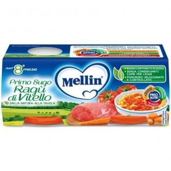 Mellin Primo Sugo Ragù de Vitello 2x80g - Alimento para Bebés Sin Gluten