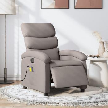 Silla de masaje reclinable eléctrica en tela gris taupe Vidaxl