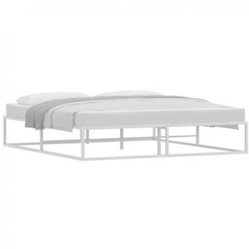 Estructura de cama metálica blanca sin colchón 180x200 cm Super King