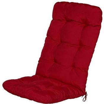 Cojín para Sillas de Balcón Flair HL - Asiento Exterior con Respaldo Alto Extra Comfort Rojo 120x50x8cm