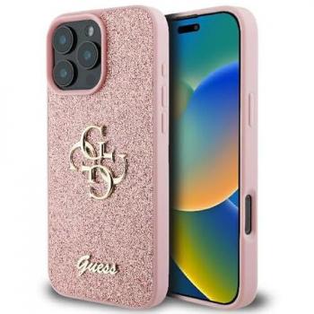 Funda Rígida Rosa Glitter Big 4G para iPhone 16 Pro - Guess GUHCP16LHG4SGP
