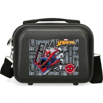 Marvel Spiderman Great Power Adaptable Black Travel Toiletry Bag - 29x21x15cm, 9L Capacity