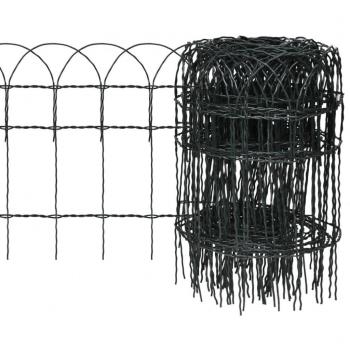 vidaXL Garden Border Fence Powder-coated Iron 25x0.4 m