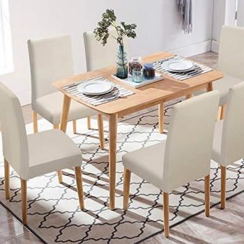 YISUN Fundas de Silla de Comedor en Spandex, Elásticas y Modernas, Extraíbles y Lavables, Fundas de Licra para Sillas Altas, 6 Piezas Fundas Protectoras para Sillas