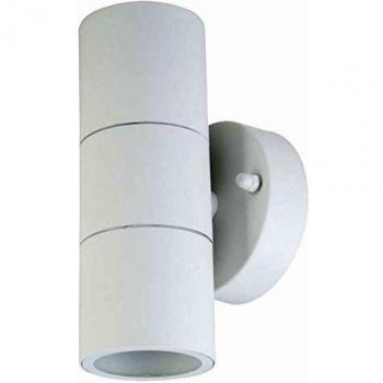 Portalámpara LED Doble de Pared 2xGU10 y GU5.3 (MR16) Redondeado en Aluminio Blanco Mate IP44
