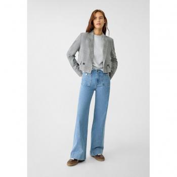 Stradivarius Minimalist Jeans with Pockets - Blue Denim
