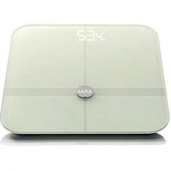 Laica PS7020 Báscula de Baño Digital Bluetooth con Cálculo de Composición Corporal y Superficie ITO Blanca