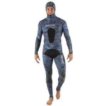 Seacsub Traje Húmedo De Buceo Moon, Traje de Buceo y apnea, Dos Piezas, Azul Camuflaje, Talla S