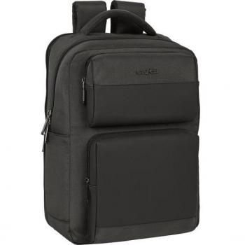 Mochila Safta Business con 2 Bolsillos y Conector USB para Portátil de 15.6, Interiores Forrados y Acolchados, Color Gris - Modelo 642202377