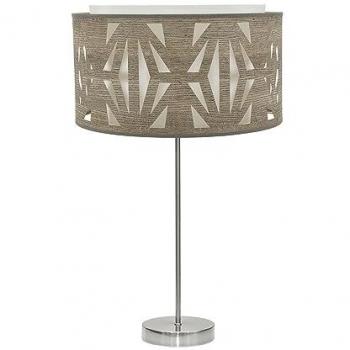Lámpara de Mesa Alta Katerina 1xe27 Níquel/Madera Gris - Diseño Elegante 61x30x30 Cm