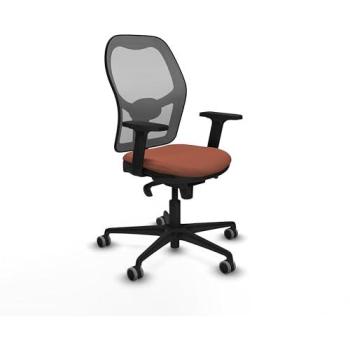 Silla Gaming Jorquera Sincro Malla Gris y Marrón con Brazos 2D, Base de Nailon y Ruedas Engomadas de 65mm