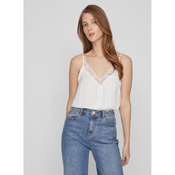 Top Lencero de Mujer Vila con Encaje y Sin Mangas en Color Blanco Regular Fit
