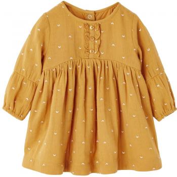 VERTBAUDET Vestido Bordado bebé niña Naranja Medio Estampado 6-9 Meses, 71CM