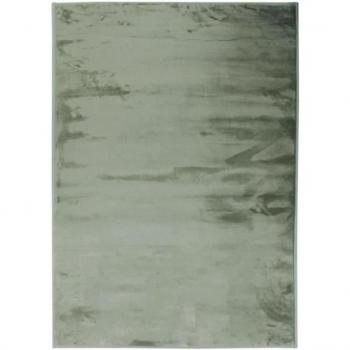 Alfombra efecto terciopelo extrasuave verde claro 160 x 230 cm