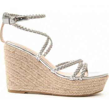Sandalia con cuña de esparto para mujer Montevita Wesparto6 88504 plateado