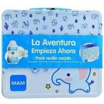 Pack Recién Nacido - Biberón Anti-cólico 160ml + Chupete Perfect 0+ Meses Azul
