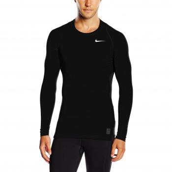 Nike Cool COMP LS - Camiseta para hombre, color negro / gris / blanco, talla XL