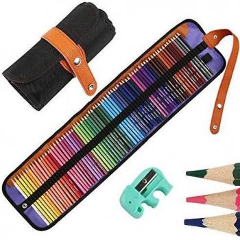 Nakeey Set de arte de lápices de dibujo para pintura y bocetos de mezcla de colores profesionales,lápices de colores de madera a base de cera suave para libros para colorear Multicolor