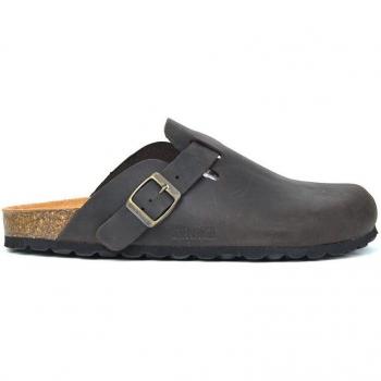 Zuecos de hombre Coronel Tapiocca de piel con hebilla lateral en color marrón