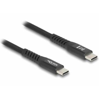 Cable USB 2.0 Tipo C a Tipo C, PD 3.0 60 W, 1 m con recubrimiento textil magnético
