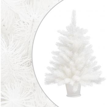 Árbol artificial de Navidad con hojas realistas blanco 65 cm