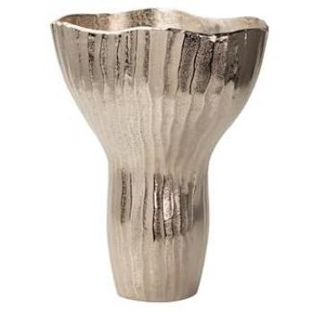 Florero de Aluminio Plateado 31x23x38 cm - Elegante y Hermoso