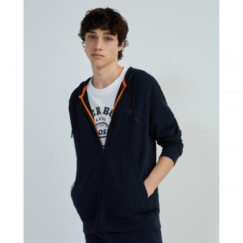 Boss Orange Zetalky Men's Hooded Full Zip Sweatshirt Dark Blue S